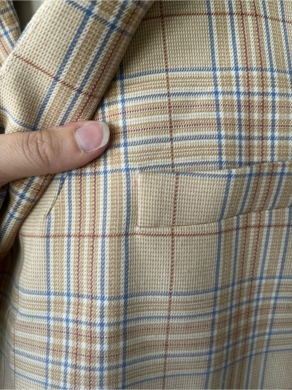 Revolve Song of Style Ansley Dual Breast Blazer Camel Multi Check Women Size S/M - Picture 14 of 16